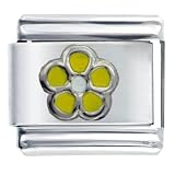 Yellow Flower Italian Charms Bracelet Link