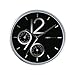 Non-Ticking Silent Wall Clock (Black) with Built in Thermometer [Celsius]/Hygrometer