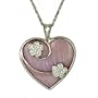 0.12 ct Round Diamond Heart Pendant 18k White Gold