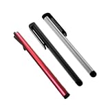 3 Pack (Red + Black + Silver) of Universal Touch Screen Stylus Pen for Apple iPod Touch 2nd 3rd Gen, iPhone 3G 3GS iPad
