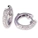 1/4 Carat Diamond Hoop Earrings in White Gold (with Safety Lock)