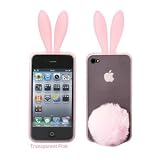 iPhone4S用 ラビットケース　うさぎ（スケルトンピンク）　iPhone4にも対応