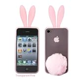 iPhone4S用 ラビットケース　うさぎ（スケルトンピンク）　iPhone4にも対応