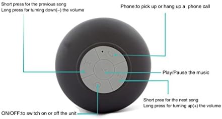 IBSound® Waterproof Bluetooth Shower Speaker - Portable / Wireless Handsfree Speaker - Work with iPhone 5, 5s, 4s, 4, iPod, iPad, Samsung Galaxy S4, S5, Note 3, 2, Tablets, MP3, Notebooks, Laptop, PC and Other Smartphones - with Built-in MIC and Suction Cups - for Bathroom, Kitchen, Living Room, Pool, Boat, Car, Beach and Outdoor Use - 1 Year Warranty (Black)