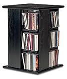 IMAGE OF Ebony Wood Technology TO-144 Hardwood CD DVD Spinning Media Storage Tower