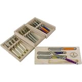 Laguiole French 4 Cheese or butter spreaders in gift wood box or cardboard box