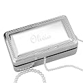 Set of 2 Beaded Jewelry Boxes - Silver