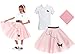 Hip Hop 50s Shop 3 Piece Child Poodle Skirt Outfit (Child 12 Light Pink)