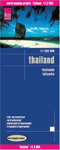 Thailand 1 : 1 200 000: Exakte Höhenlinien, Höhenschichten-Relief, GPS-tauglich durch Gradnetz, klassifiziertes Straßennetz, ausführlicher Ortsindex
