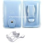 Metallic Blue Leather Case for Apple Ipod Video 30gb 60gb + White Travel Charger for Applie Ipod Video