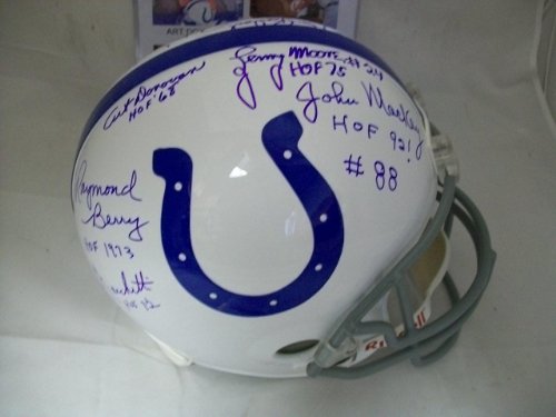 Moore Signed Helmet - Baltimore Colts Mackey Berry Donovan Marchetti JSA 20 Autographs - Autographed NFL Helmets