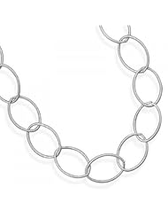 MMA Silver - 20 inch Oxidized Twisted Link Necklace