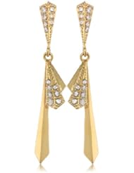 Sam Edelman Pave Fan Gold Drop Earrings