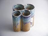 Handmade pottery hair dryer and accessories holder - desert sun glaze Bay Pottery