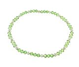 Anklet - A68 - Stretch - 4mm Swarovski (tm) Crystal and Heishi Beads ~ Peridot