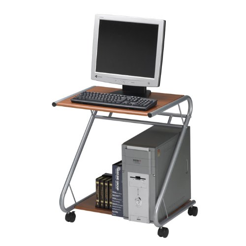 ZFrame Computer Cart Medium Cherry Laminate/Metalic Gray Frame
