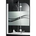 Schulte D3353 04 97 Badewannenfaltwand 2-teilig, H 140 x B 112 cm, Echtglas Dekor Liane, alpinwei�