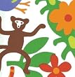 Mimi the Sardine Coated Organic Cotton Splashmat, Jungle Mimi the Sardine Coated Organic Cotton Splashmat, Jungle