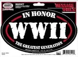 World War II In Honor Oval Magnet, Dimensions: 4 1/4