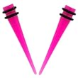 No Piercing Required - High Quality Fuchsia Acrylic Fake Tapers - Imitation 2G with Rubber Bands - Very Strong Magnets - Sold as a Pair