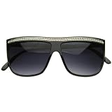 Designer Inspired Flat Top Rhinestone Wayfarer Sunglasses