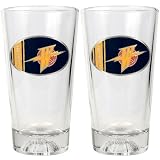 Golden State Warriors NBA 2pc Pint Ale Glass Set with Basketball Bottom - Oval Logo