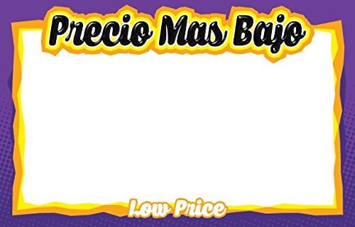 Price Cards Spanish "PRECIO MAS BAJO / LOW PRICE" Sign Cards, 7 x 11 packed 100