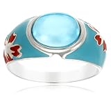 SterlingSilver,BlueTopazandEnamelRingbyDavidSigal,Size9