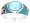 Sterling Silver, Blue Topaz and Enamel Ring by David Sigal, Size 9