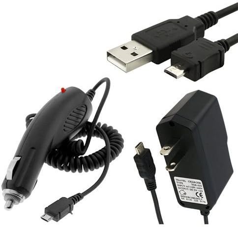 For LG 840G Prepaid Phone With Triple Minutes (Tracfone) Premium Combo Pack - Wall Charger + Car Charger + Micro USB Cable
