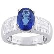 14K White Gold Sapphire and Diamond Ring