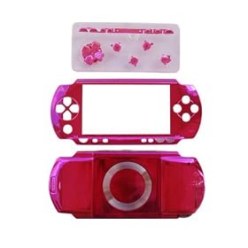 Red Front and Back Faceplate cover case for PSP1000