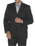 Jones New York Three-Button, Flat-Front, Side-Vent Black Stripe Suit