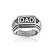 Bling Jewelry Gift Stainless Steel Black Enamel Geometric Mens Dad Ring