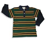 City College by Wes and Willy - Boys Long Sleeved Layered Look Polo Style Top, Blue, Green