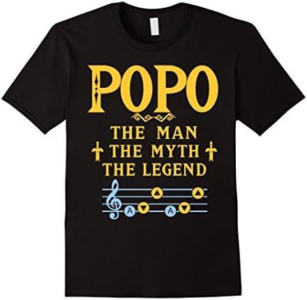 Men's POPO The Man The Myth The Legend Shirt - Gifts For Dad 2XL Black
