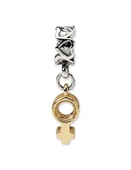 Sterling Silver & 14k s Female Sign Dangle Bead by Reflection Beads, Best Quality Free Gift Box Satisfaction Guaranteed