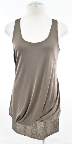 Rachel Roy Sepia Colored Round Neck Silk Dress
