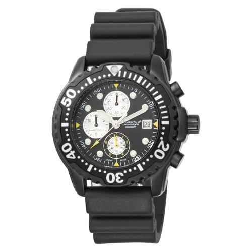 Momentum Men's 1M-DV88B1B Shadow II Chrono Black Hyper Natural Rubber Watch