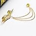 Wing Star Lapel Pin Men Suit Shirt Corsage Collar Chain Brooch Gold