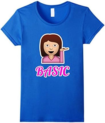Women's Funny Basic Girl Emoiji T-Shirt TheTess XL Royal Blue