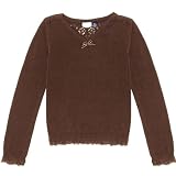 lace-trim v-neck sweater