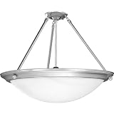 Progress Lighting P7329-13EBWB 4-Light Eclipse Semi-Flush Close-To-Ceiling Fixture, Brushed Steel