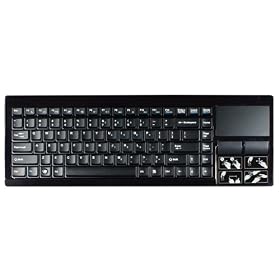 Perixx PERIBOARD-716, Clavier sans fil Touchpad - grand pav� tactile de 82mm int�gr� - Multitouch sur Windows 7 - Freebox R�volution Compatible - Cryptage AES 128 bit - 2xAA Duracell Piles - AZERTY