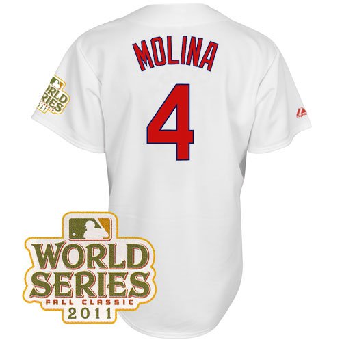 St. Louis Cardinals Replica Yadier Molina Home Jersey w/2011 World Series Patch