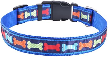 Designer Bone Colored Striped Ribbon Adjustable Fancy Trendy Breakaway Nylon Collar For Pet Dog Cats , Extra Small