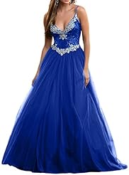 Sexy Satin/Tulle Applique Sequined Spaghetti Strap Prom Dress/Quinceanera Dress 