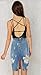Soda Park Womens High Waist Ripped Hole Washed Jean Skirts Package Hip Skirts