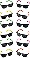 Rhode Island Novelty Neon 80's Style Party Sunglasses with Dark Lens (Pack of 12)