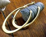  : Liz Claiborne Goldtone Flat Oval Hoop Earrings GOLDTONE Pierced